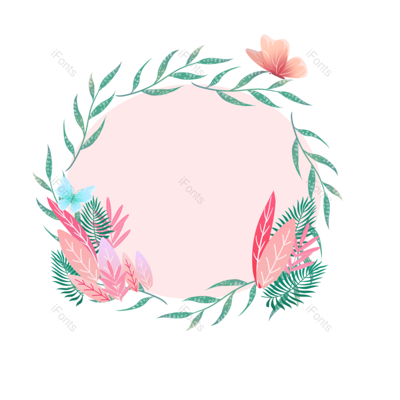 边框图片,装饰元素,花环PNG,绿叶免抠素材